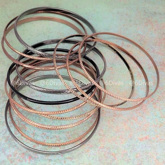 𝅺COPPERY gold and Grey Bangles - Picture 5 of 5
